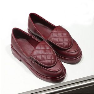 Quilted Genuine Leather Loafers for Women Toe Slip-On Flat <b>Shoes</b> <b>Soft</b> Insole Geometric Pattern Lightweight Classic Casual - Product Image 6