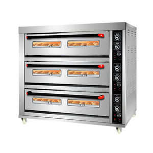 Commercial 3 Deck 9 Trays Restaurant Kitchen Equipment Bakery <strong>Machines</strong> Electric <strong>Pizza</strong> Bakery Oven - Product Image 1