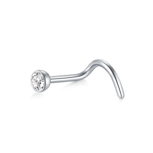 F136 Titanium mũi đinh tán Zircon prong piercing vít CZ lỗ mũi Bông tai nariz đá đồ trang sức - Product Image 2