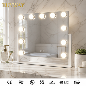 Büyük Işıklı Makyaj Aynası <span class=keywords><strong>Bluetooth</strong></span> Hoparlör Geniş Görüş Açılı Çift Dokunmatik Tip-C Şarj Edilebilir Otel Güzellik Blogger Hediyesi Özel Etiket - Product Image 1