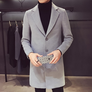 Abrigo <span class=keywords><strong>de</strong></span> Otoño/Invierno <span class=keywords><strong>de</strong></span> longitud media para hombre, cortavientos <span class=keywords><strong>de</strong></span> ajuste coreano, abrigo <span class=keywords><strong>de</strong></span> lana gruesa para estudiantes jóvenes - Product Image 3
