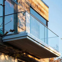 Luxseal Moderne Escalier Rampes Simple Style CHINE Usine Verre Trempé Villas En Alliage D'aluminium U Canal Main Courante