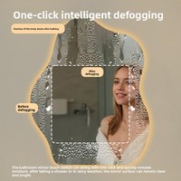 Miroir intelligent créatif en forme de nuage, lampe murale sans perforation pour la maison, éclairage HD anti-explosion, forme spéciale pour salle de bain