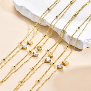 Nieuw Ontwerp Dubbel Gelaagde Gouden Beginletter Enkelband Liefde Hart Letter Enkelband Voor Vrouwen - Product Image 4