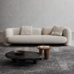 Sofá de Tela Moderno Japandi, Sofá Nórdico Minimalista para Sala de Estar, Sofá Curvo para Villa, Hotel, Apartamento - Product Image 4