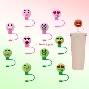 Cubierta de Silicona 3D para Pajitas, Reutilizable y a Prueba de Polvo, para Botellas de Agua, Compatible con Pajitas de 8-10 mm, Accesorios Estéticos - Product Image 1