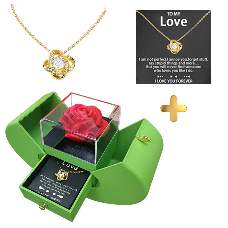 Vert fruit (collier doré + carte de vœux LOVE)