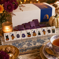 Coffret Cadeau Mahjong Américain d'Halloween, Acrylique Trois Couches, Tuiles Thème Maison Hantée, Sorcière, Chat, Monstre, 168 Tuiles, Vente en Gros