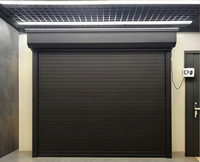 Porte de garage moderne en alliage d'aluminium, étanche, économique, coupe-vent, antivol, pour entrepôt, ouverture latérale électrique