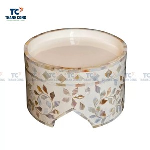 ที่ตั้งเค้กแม่มุกทำด้วยมือพร้อมแก้วบนถ้วยเค้กแท่นวางเค้กทรงกลมและถาดช็อคโกแลต - Product Image 3