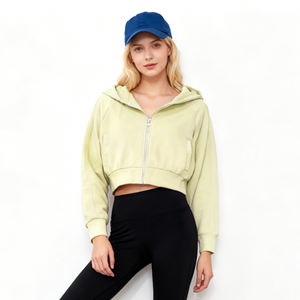 Suéter Deportivo para Mujer, Abrigo Deportivo Holgado y Cálido de Manga Larga con Cremallera, Sudadera Corta Informal con Capucha, Chaqueta Deportiva para Correr - Product Image 6