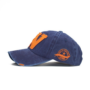 Cappellino da baseball ricamato con lettera W in <span class=keywords><strong>corsivo</strong></span> classico, lavato e effetto invecchiato, resistente allo sbiadimento, con visiera per esterni, all'ingrosso - Product Image 3