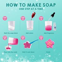 Kit de fabrication de savon pour enfants, kit de science spa 2 en 1, bricolage faites vos propres sels de bain pétillants et savon.