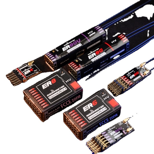 RadioMaster ER4 ER6 ER8 ER6GV ER8GV ELRS PWM Receiver for 2.4G Drones, Fixed-wing Aircraft, and Model Boats.