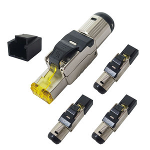 อุปกรณ์เชื่อมต่อเครือข่าย STP SFTP Ethernet ปลั๊กโมดูลาร์ไร้เครื่องมือเชื่อม RJ45 Cat7 Cat6a สังกะสีอัลลอยด์ - Product Image 1