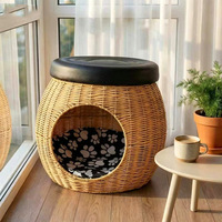 Coussin pour chat en forme de grotte, double couche, respirant, lavable, tendance, pour toutes les saisons, se transforme en siège.
