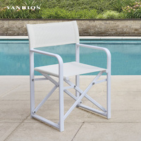 Ensemble de table et de chaises pliantes en métal blanc pour l'extérieur, meubles de salon pour patio, ensemble de meubles de plage, hôtel, jardin, parc, cour