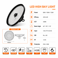 Lámpara LED High Bay UFO de 100W, 120W, 150W, con Lente de PC Liteon 5050, 4000K, 200 lm por W, IP65, IK08, Garantía de 7 Años, desde Almacén en Alemania
