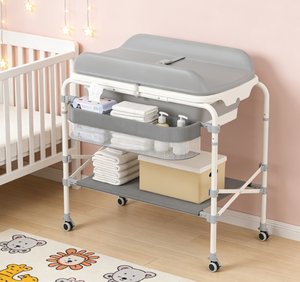 2-in-1 Baby Care <strong>Table</strong> Multifunctional Portable Foldable Baby <strong>Bath</strong> <strong>Table</strong> with Stand Rack - Product Image 1