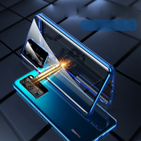Étui à rabat magnétique 360 avec Protection d'écran intégrée pour Huawei P40 Pro avec Protection d'objectif d'appareil photo