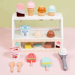 Perfect <b>Gift</b> Shop Stand Pretend Play Kitchen Wooden Ice Cream Toys Kids Toy Food for Girls - Product Image 3