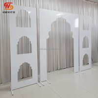 Arche en métal de style marocain, grande arche blanche, support d'arche en métal, panneau de fond en métal, cadre de scène, décoration de fête de mariage