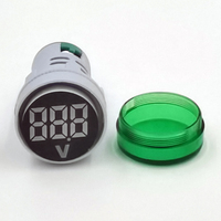 Lampu Indikator Tipe Sirkular AD16-22DSV 60-500V AC Pengukur Tegangan Digital dengan Layar LED 22mm Voltmeter Digital Fase Tunggal