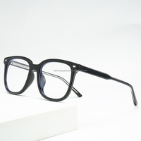 Montures de lunettes optiques classiques carrées en TR90 et métal pour hommes, lunettes de vue en acrylique bleu, gris, jaune, blanc