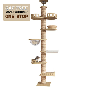 Nhà Sản Xuất Bán Buôn Bằng Gỗ Sisal Leo Núi Scratcher Mèo Cây Tháp Lớn - Product Image 2