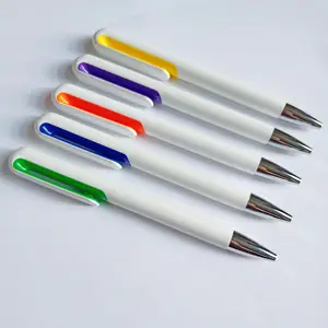 Wholesale china factory plastic white blank pen in promotion products custom logo very cheap