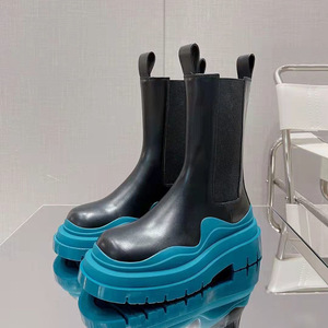 Fashion Blue Botas De Damas Altas Low Platform 2025 Low Heel Western <b>Boots</b> for Women - Product Image 6