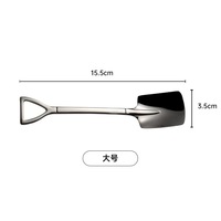 Cuillère à sucre café glaces Dessert, cuillère en acier inoxydable 304 en forme de pelle pour le thé, cuillère à sucre pour la glace, cuillère à goût de pastèque 1 pièce