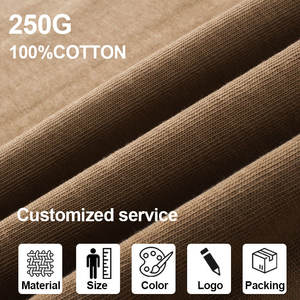 เสื้อยืดแนวสตรีทไซส์ใหญ่แนววินเทจของผู้ชายเสื้อ250GSM คอกลมแนววินเทจแบบมีรอยขาดกรดซักเสื้อผ้าแนวสตรีท - Product Image 5