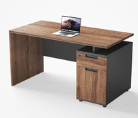 Bureau d'ordinateur moderne à plateau flottant, poste de travail pour personnel avec tiroirs verrouillables pour suite