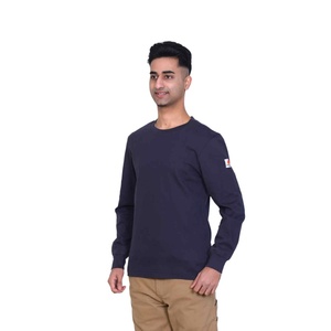 Leggero e traspirante NFPA2112 CAT2 cotone 100 resistente alla fiamma FR Workwear T Shirt blu Navy per noi - Product Image 1