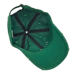 قبعات بيسبول أصلية للبيع بالجملة من القطن للجنسين بتطريز ثلاثي الأبعاد بارز، قبعة داد سادة ممزقة ذات 6 ألواح، قبعة رياضية بشعار مخصص - Product Image 5