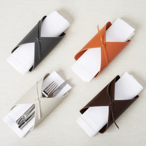 Minimaliste PU cuir <span class=keywords><strong>couverts</strong></span> manchon décor à la maison Restaurant <span class=keywords><strong>couverts</strong></span> porte-serviettes pour Table - Product Image 1