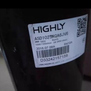 คอมเพรสเซอร์ทำความเย็น HYZL ASD102SKQA6JV6 รุ่น R410A อินเวอร์เตอร์ สำหรับเครื่องปรับอากาศ ระบบทำความเย็นและความร้อน - Product Image 1
