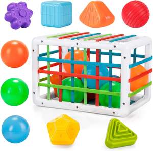 Baby Montessori giocattoli per attività sensoriali bambino Inny Bin forma sensoriale Sorter cubo giocattolo per <span class=keywords><strong>1</strong></span> <span class=keywords><strong>anno</strong></span> bambino ragazza <span class=keywords><strong>regali</strong></span> - Product Image 1
