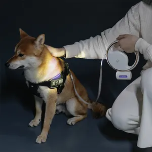 יצרן סיטונאי 3M לבן שחור כלב עגול רצועה נשלפת עם LED אור