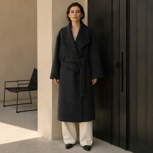 Abrigo Clásico de Lana para Mujer con un Solo Botón, Abrigo Cruzado de Invierno, Informal, Suave, Cálido, con Forro de Cachemira - Product Image 2