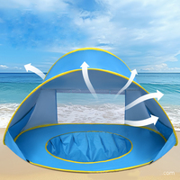 Tente de plage d'été imperméable à une couche pour enfants Playhouse piscine à balles hommes femmes bébés Protection solaire extérieure amusante petite maison