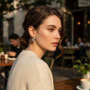 Trending orecchini a cerchio Vintage di lusso a forma di conchiglia geometrico polsino gioielli per ragazze donne perla pietra principale vendita all'ingrosso calda - Product Image 3