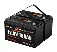 Batterie LiFePO4 Enlzh personnalisée 12,8 V 160 Ah avec auto-chauffage et BMS pour stockage d'énergie solaire