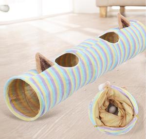 Tunnel pour chat pliable carré OEM ODM, durable, en peluche, en velours, en flanelle, motif uni, abri et tunnel pour chat et chien - Product Image 3