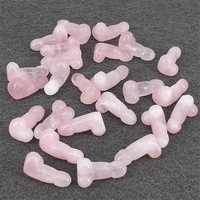 Mini consoladores de cristal para pene, tamaño pequeño de 2,8 cm, artesanía curativa de cristales, piedras curativas