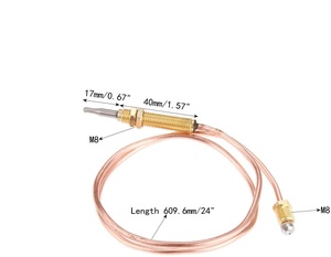 Universal <strong>Gas</strong> <strong>Thermocouple</strong> 24" Length Used On BBQ Grill Or Fire Pit Heater Or <strong>Gas</strong> Water Heater M8x1 End Nut And Head Tip - Product Image 5
