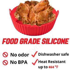 Freidora de aire reutilizable, molde de silicona para hornear, juego de <span class=keywords><strong>accesorios</strong></span> para horno, revestimientos de silicona para freidora de aire, olla para freidoras de aire - Product Image 2