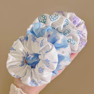 Accessoires pour cheveux en dentelle rouge simple pour femmes, printemps-été, pour mariage, faits à la main, <span class=keywords><strong>grand</strong></span> anneau pour cheveux en forme d'intestin - Product Image 4