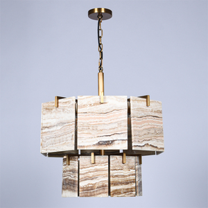 Custom Natural Stone Pendant Chandelier Source Factory ModernLuxury Brass Hanging Lamp for <b>Dining</b> Room Living Room Hotel Project - Product Image 3